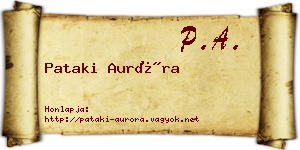 Pataki Auróra névjegykártya